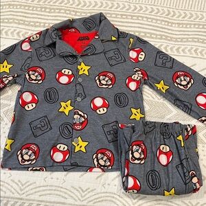 Super Mario Kids Pajama Set - Gray and Red‎